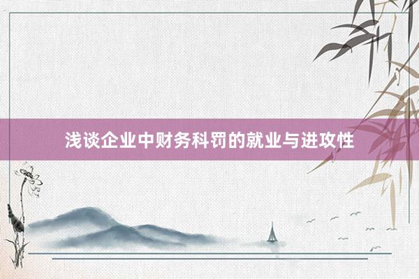 浅谈企业中财务科罚的就业与进攻性